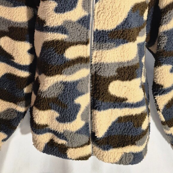 SO Sharpa hooded Jacket, zippered front, tri color, pockets, size XXL - Picture 7 of 16